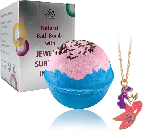Miniatura 11 de Bomba de baño con collar de oso sorpresa en el interior, ingredientes naturales hidratantes para la piel, seguros para los niños, bomba de baño