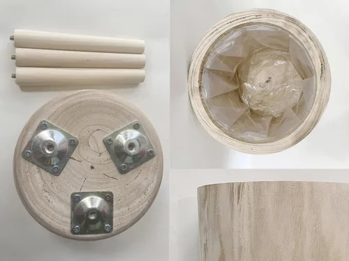 Miniatura 4 de RISEON - Maceta de madera moderna de mediados de siglo hecha a mano, soporte rústico para plantas de interior, maceta grande (grande)