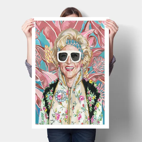 Miniatura 13 de Arte de pared de moda de los 80 con diseño dorado, póster para dormitorio de chicas, pintura en lienzo de chicas dorada, impresiones