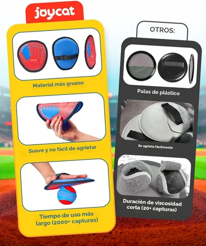 Miniatura 3 de JoyCat Juego de pelota para lanzar y atrapar, guante de béisbol para niños, juegos de patio de playa al aire libre, deportes y juegos al aire libre