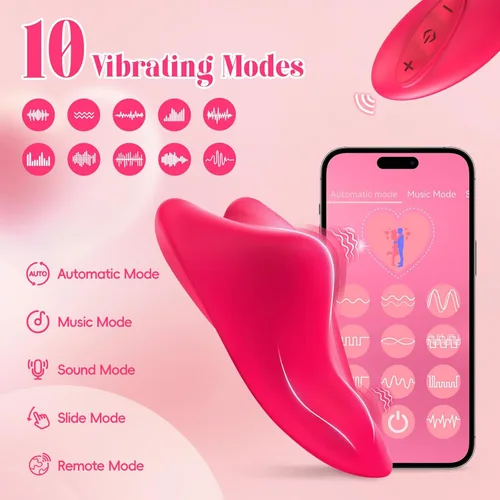 Miniatura 5 de Vibrador de control remoto para parejas, juguetes sexuales con aplicación, teléfono celular, vibrador para pareja con control remoto, bragas Rojo