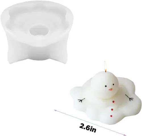 Miniatura 2 de Molde de silicona TOPYS para hacer velas con diseño de muñeco de nieve abstracto y adorable, decoración de fiesta de Navidad, forma de vela de epoxi