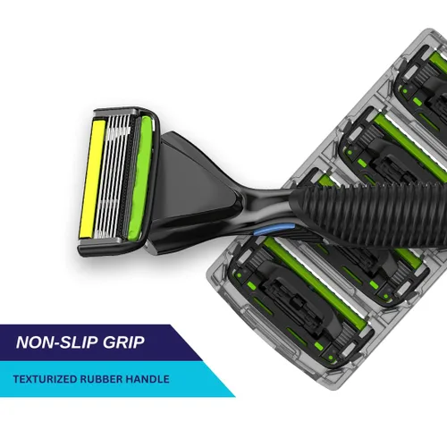 Miniatura 3 de SWIPE Kit de maquinilla de afeitar prémium de 6 cuchillas para hombre (mango de cabeza flexible + 4 repuestos) (sin recortadora)