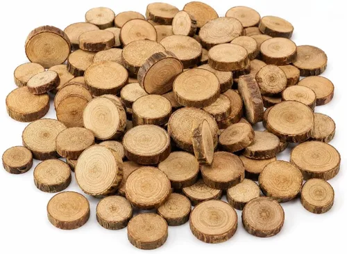 Miniatura 12 de IMIKEYA 50 piezas de estrellas de madera sin terminar: recortes de estrellas de madera natural para niños, pintura DIY, chips de madera, recortes