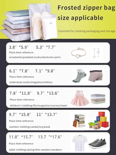 Miniatura 7 de Paquete de 50 bolsas pequeñas con cierre resellable esmerilado, 3.8 x 5.9 pulgadas, bolsas deslizantes de plástico de 5 mil de grosor con orificio