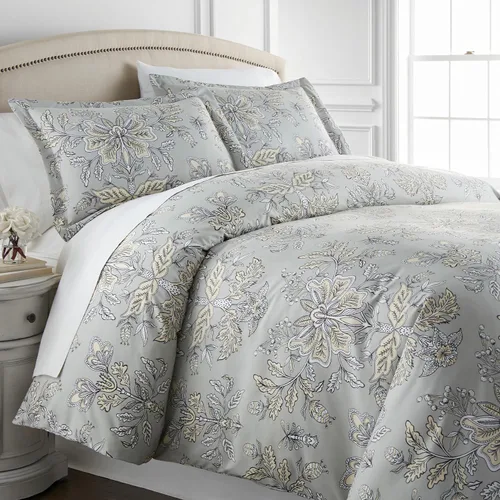 Miniatura 14 de Southshore Fine Living, Inc. Juego de edredón costero individual XL, edredón de plumón alternativo a rayas azules, tamaño individual XL con funda