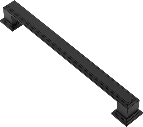 Miniatura 38 de Alzassbg - Paquete de 10 tiradores de gabinete de níquel negro cepillado de 3 pulgadas (76mm) con agujero central, manijas de gabinete de cocina