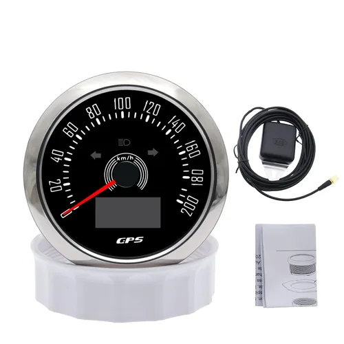 Miniatura 9 de KAOLALI Velocímetro GPS de 85 mm 0-200 km/h para embarcaciones, velocímetro impermeable marino, medidor de velocidad con COG, kilometraje total