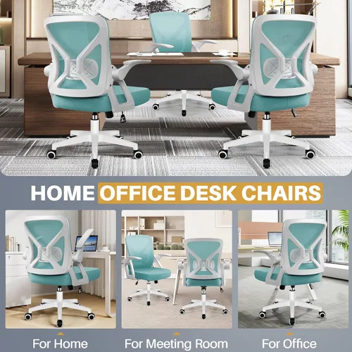 Miniatura 4 de FelixKing Silla de Oficina - Silla de Escritorio Ergonómica de Malla Transpirable para Tareas con Ruedas y Soporte Lumbar, Sillas de Oficina