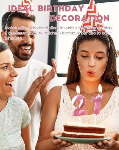 Miniatura 7 de Velas de cumpleaños 50, velas del número 50, vela rosa de feliz cumpleaños para pastel, adornos para pastel de diseño 3D para mujeres, fiesta