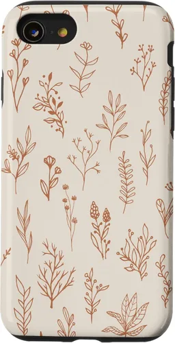 Miniatura 18 de Cute Beige Brown Wildflower Aesthetic Flower Pattern Case for iPhone 17
