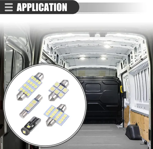 Miniatura 3 de Motoforti Juego de bombillas LED universales T10, bombillas LED de repuesto para interiores, bombillas de repuesto de 24/30/31/31.5/1.575 in