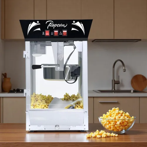 Miniatura 6 de Máquina de palomitas de maíz, máquina de palomitas de maíz estilo teatro de 12 Oz con plataforma de calentamiento, máquina de palomitas de mesa