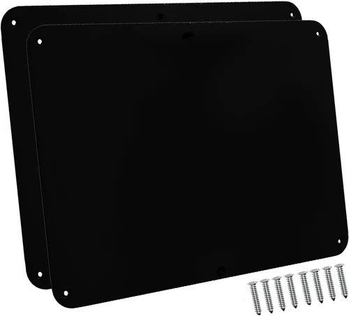 Miniatura 13 de Placa de acero inoxidable de 9 x 6.5 pulgadas para imanes, parte trasera adhesiva 3M, tornillos de montaje, ideal para estantes magnéticos, imanes