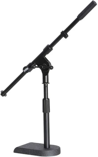OnStage Soporte de micrófono corto para amplificador y bombo MS7920B en el escenario