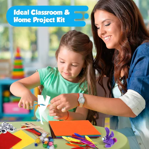 Miniatura 7 de Darice Kit de artes y manualidades – Más de 500 piezas de suministros y materiales de manualidades para niños, caja de suministros de arte