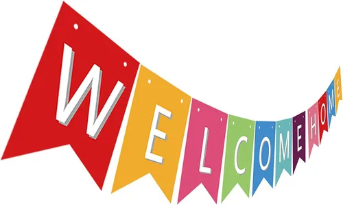 Cartel de bienvenida preencordado para el hogar, decoración colorida de papel de bienvenida a casa, decoración dulce para el hogar