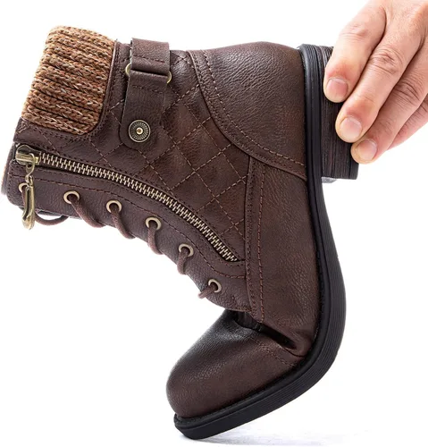 Miniatura 6 de GLOBALWIN - Botines al tobillo para mujer, botas a la moda estilo combate