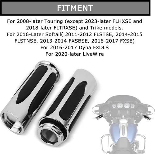 Miniatura 2 de PSLER Control electrónico del acelerador de 0.984 in, 1 pulgada, empuñaduras de manillar suaves al tacto para Touring Street Glide, Electra Glide