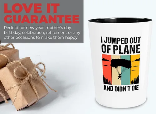 Miniatura 3 de Sky Diving - Vaso de chupito de 1.5 onzas – I Jumped Out Of Plane – Skydiver Paracaidismo Hobby Parapente Canopy Variometer Radio Helmet Adventure