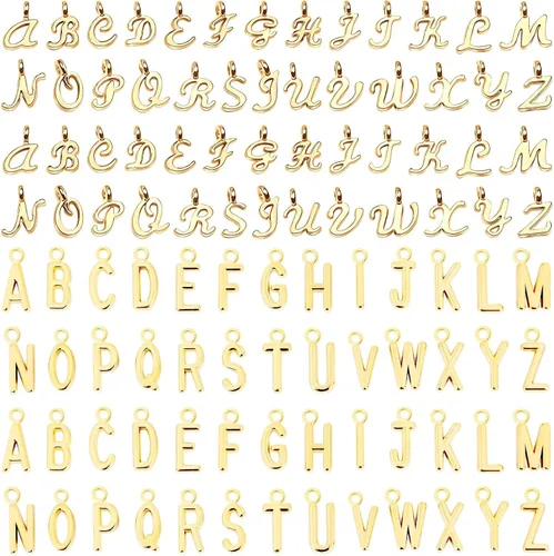 Miniatura 10 de SANNIX 156 piezas/6 juegos alfabeto ABC letras Charms Capital A-Z Charms DIY pulsera collar colgantes con 200 piezas abiertos Jump anillos