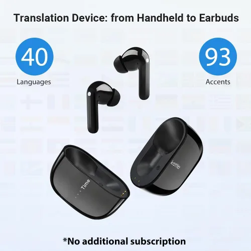 Miniatura 2 de Auriculares Traductor de Idiomas Timekettle M3, Dispositivo Traductor Bidireccional con APP para 40 Idiomas y 13 Paquetes de Traducción sin Negro