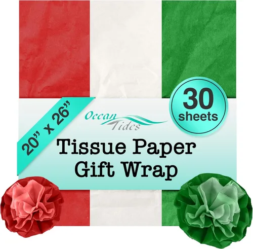 Miniatura 29 de Ocean Tides 300 hojas (14 x 20 pulgadas) de papel de regalo de Navidad, papel de seda de regalo a granel para manualidades, cumpleaños y días