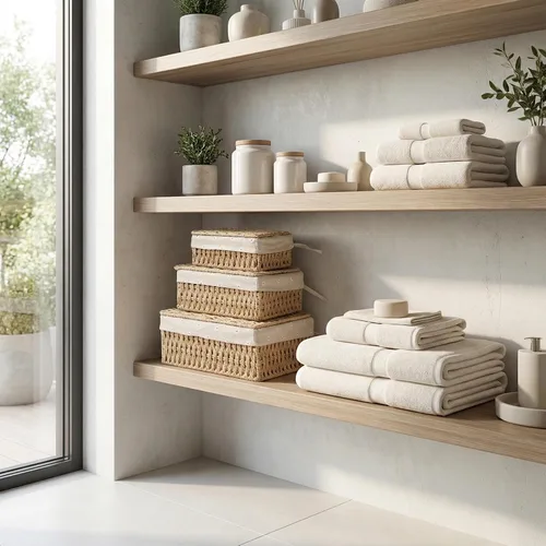 Miniatura 4 de Cestas de almacenamiento con tapas, juego de 3, cestas de mimbre tejidas anidables, cestas decorativas con tapa para estantes, dormitorio, baño