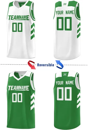 Miniatura 2 de Camiseta de baloncesto reversible para hombres y jóvenes, camisetas de rendimiento atlético, número de nombre del equipo personalizado, talla única