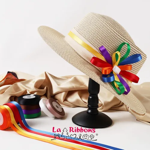 Miniatura 5 de LaRibbons Cinta de Satén de 3/8 Pulgadas 100 Yardas para Manualidades, 10 Yardas/Rollo 10 Rollos Paquete de Cinta de Satén Arcoíris de Doble Cara