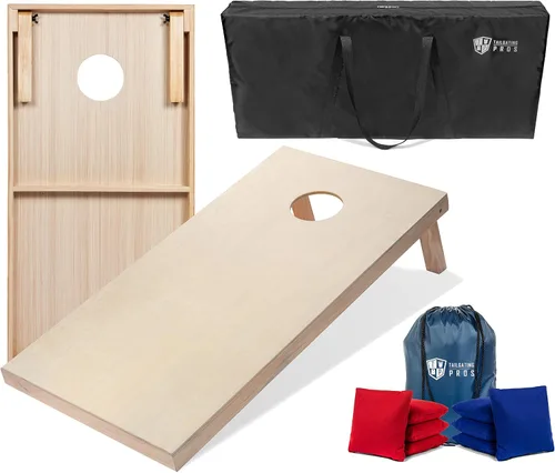 Miniatura 53 de Tailgating Pros Tablas para juego de cornhole - 4 x 2 pies y 3 x 2 pies. Juego de cornhole con estuche de transporte y juego de 8 bolsas de maíz