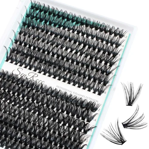 Miniatura 14 de Extensiones de racimos de pestañas, 240 unidades, extensiones de pestañas largas individuales 40D, aspecto natural, pestañas de imitación de visón