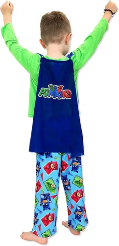 Miniatura 3 de PJ Masks Toddler Boys Long Sleeve Pajamas with Cape