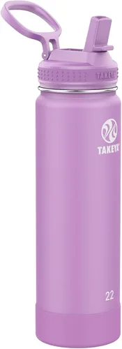 Miniatura 22 de Takeya Actives - Botella de agua de 24 onzas con tapa con popote, aislamiento de acero inoxidable de doble pared, apta para lavavajillas y sin BPA