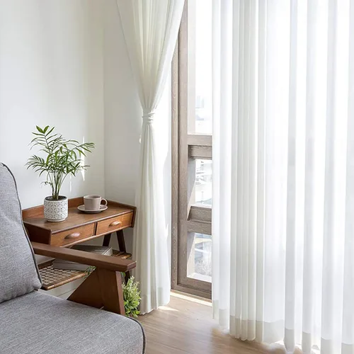 Miniatura 16 de ShinyBeauty Cortinas de gasa rojas de 84 pulgadas de largo, paquete de 2 cortinas transparentes de 29 x 84 pulgadas, 2 paneles de cortinas de gasa