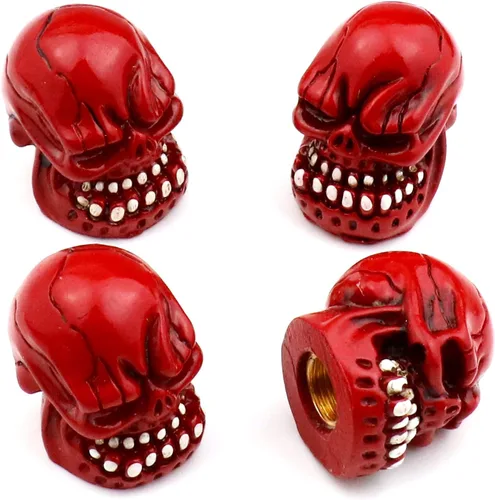 Tapones para válvulas de neumáticos de automóvil, a prueba de polvo, linda cabeza de calavera, ajuste universal para la mayoría de automóviles, SUV,