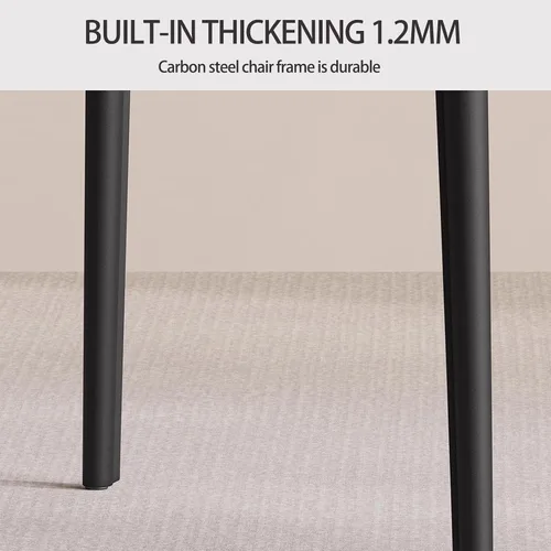 Miniatura 8 de Sillas de comedor de cocina, sillas de comedor apilables, silla de comedor tapizada de piel sintética, silla de hospitalidad con respaldo alto