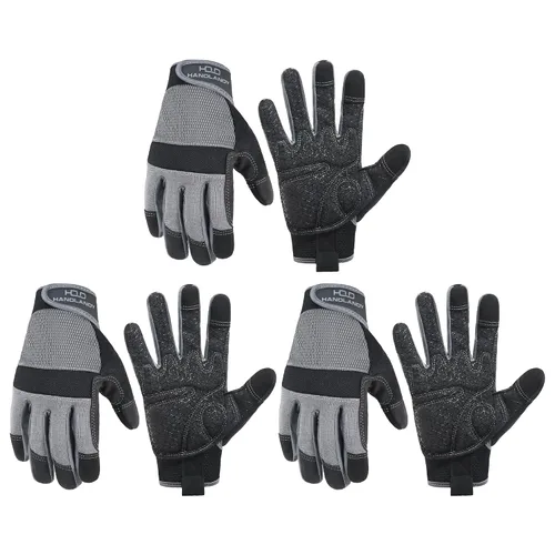 Miniatura 15 de Handlandy - Guantes de trabajo para hombre y mujer, para mecánicos, de seguridad, de uso general, aptos para pantalla táctil, guantes de trabajo