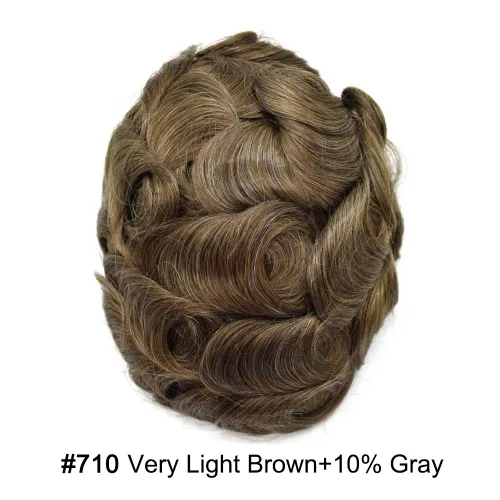 Miniatura 71 de Toupee Hair Piece For Men 100% Real Human Hair System Natural Looking Hairpieces For Men Hair Units Protesis Capilar Para Hombre 8''X10'' #610#6