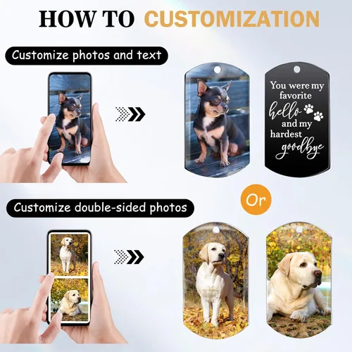 Miniatura 2 de Funnylife Llavero Conmemorativo Personalizado con Foto de Perro de Acero Inoxidable Llavero Personalizado de Memoria de Mascota Regalos