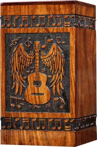 Urna de palisandro hecha a mano, diseño de águila, urna de cremación personalizada para cenizas, grande (11 x 6, 250 pies cúbicos)