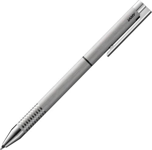 LAMY Bolígrafo L606, bolígrafo doble, logotipo, línea capilar mate, acero inoxidable, producto importado genuino