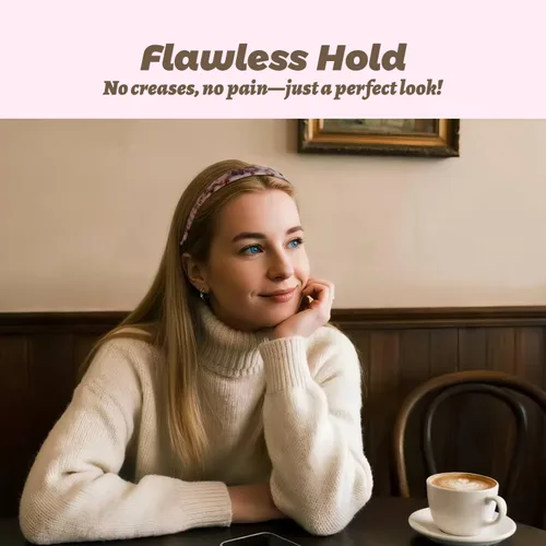 Miniatura 2 de Diademas de acetato para mujer - Diademas delgadas antideslizantes con dientes, diseño amigable con gafas, accesorios para el cabello estilo 90s