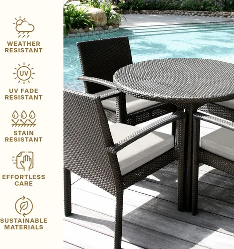 Miniatura 5 de Honeycomb Juego de 2 cojines de asiento para exteriores, 20 x 20 pulgadas, cojines texturizados de hueso sólido para sillas de comedor para muebles