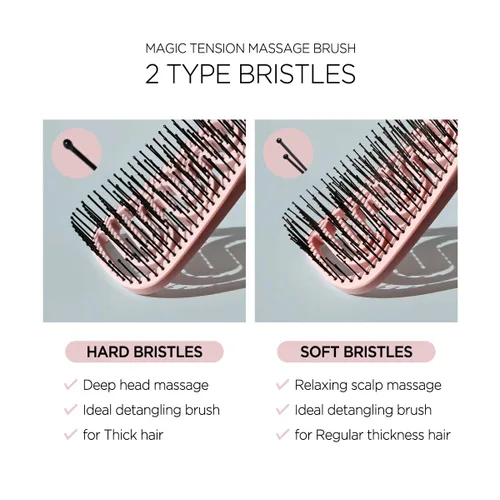 Miniatura 3 de Cepillo mágico para desenredar y masaje del cuero cabelludo, cerdas flexibles para cabello húmedo y seco sin nudos, cuidado profesional para adultos