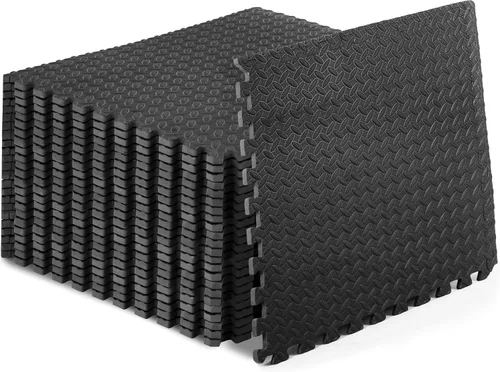 Miniatura 18 de ProsourceFit Tapete de ejercicio de rompecabezas de ½ pulgada, azulejos de espuma EVA entrelazados para gimnasio en casa, tapete