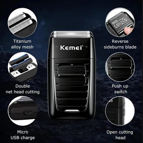 Miniatura 4 de KEMEI Professional Hair Clippers and Trimmer for Men, Cordless Barber Clippers for Hair Cutting with Charging Bases, Foil Shavers for Men with