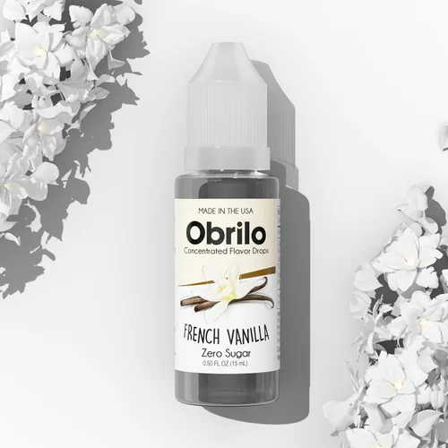Obrilo Extracto de Sabor Vainilla Francesa - A Base de Propilenglicol (PG) - Soluble en Agua - Saborizante Concentrado para Hornear, Caramelos,