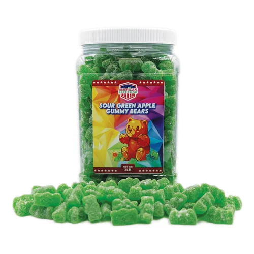 Miniatura 6 de Oso de goma de 3 libras en recipiente de plástico transparente (6 sabores)