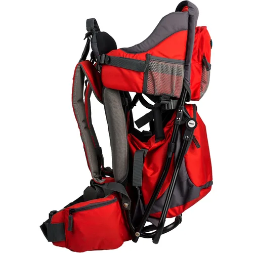 Miniatura 3 de ClevrPlus Canyonero Mochila Portabebés de Camping para Senderismo con Niños Pequeños con Soporte y Visera Parasol, Rojo